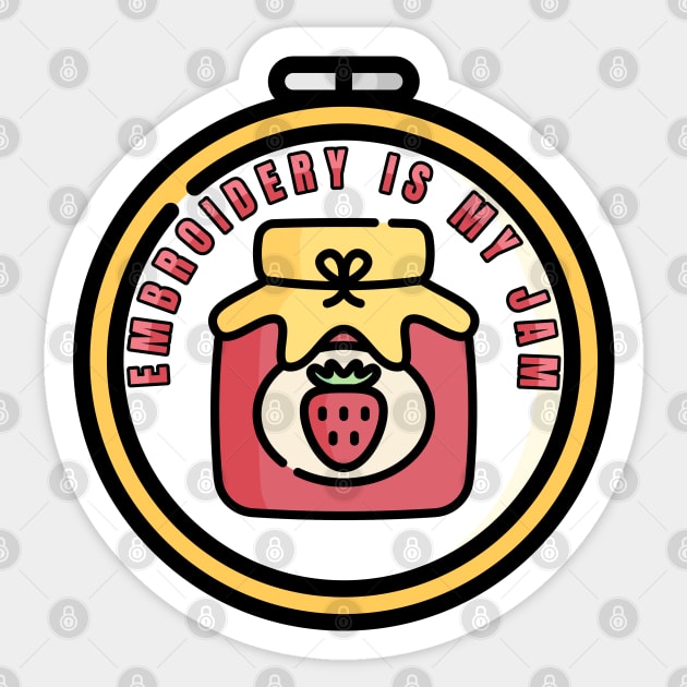 Embroidery is My Jam Sticker by HolidayBug